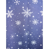 Bluzka w luźnym stylu oversize - granatowa w śnieżynki